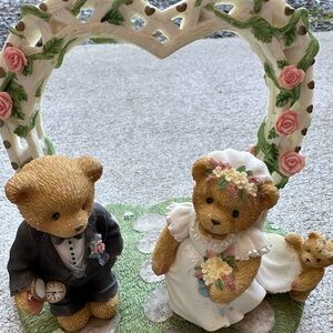 Cherished teddies wedding/cake/ birthday topper/ statues super sweet ,1998 rare!
